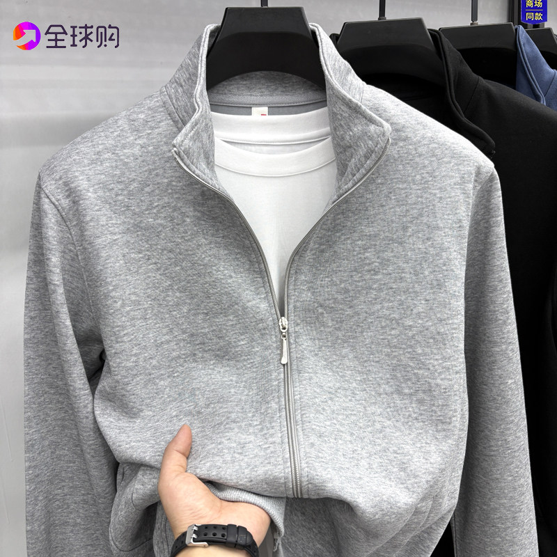 正品意大利春秋男士立领外套男中青年休闲运动百搭潮长袖拉链夹克