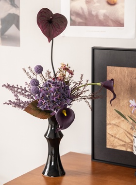 紫色绣球高档彷真花假花摆设干 干燥花客厅餐桌插花花瓶装饰品花