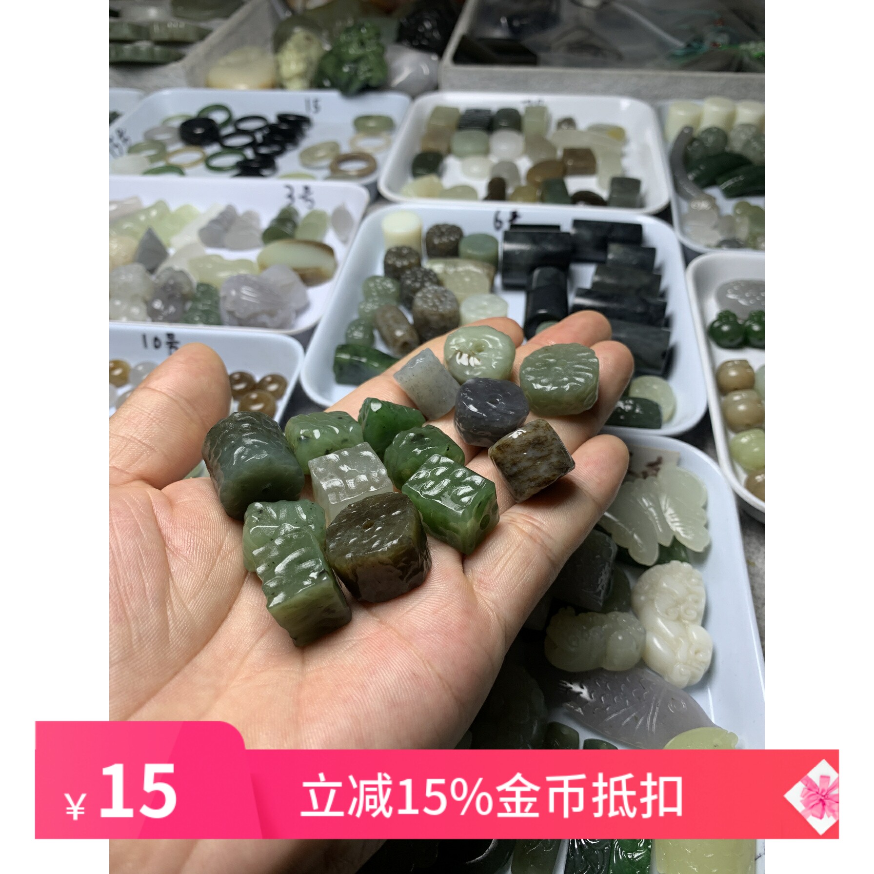 天然和田玉青花红糖复古橘皮圆柱直锤纹方桶珠饼子老光小墩子配件