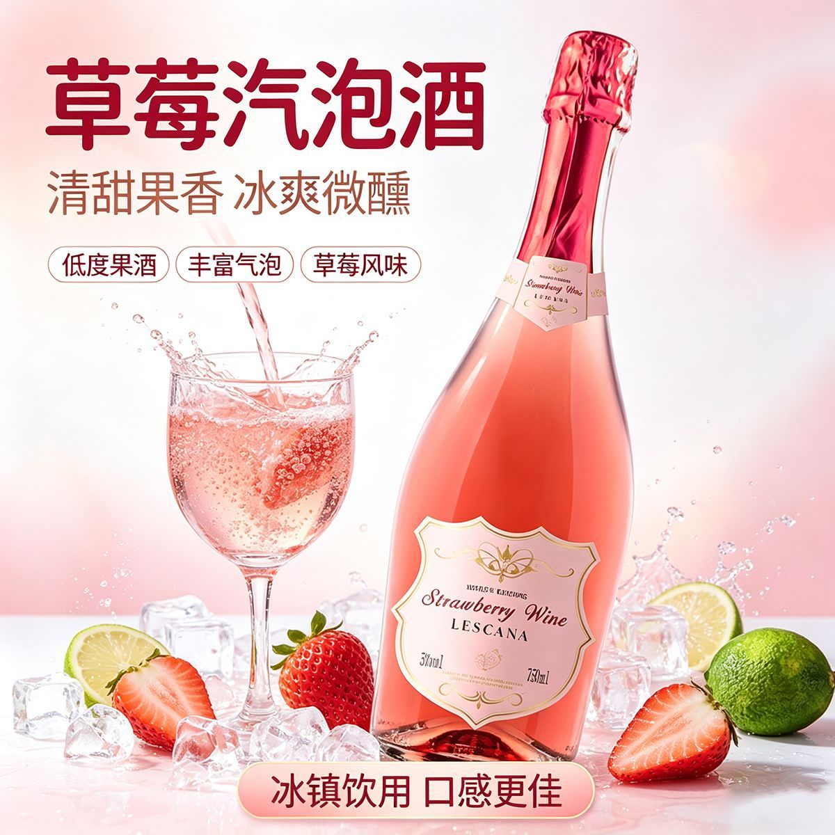 女士晚安甜酒起泡果酒冰