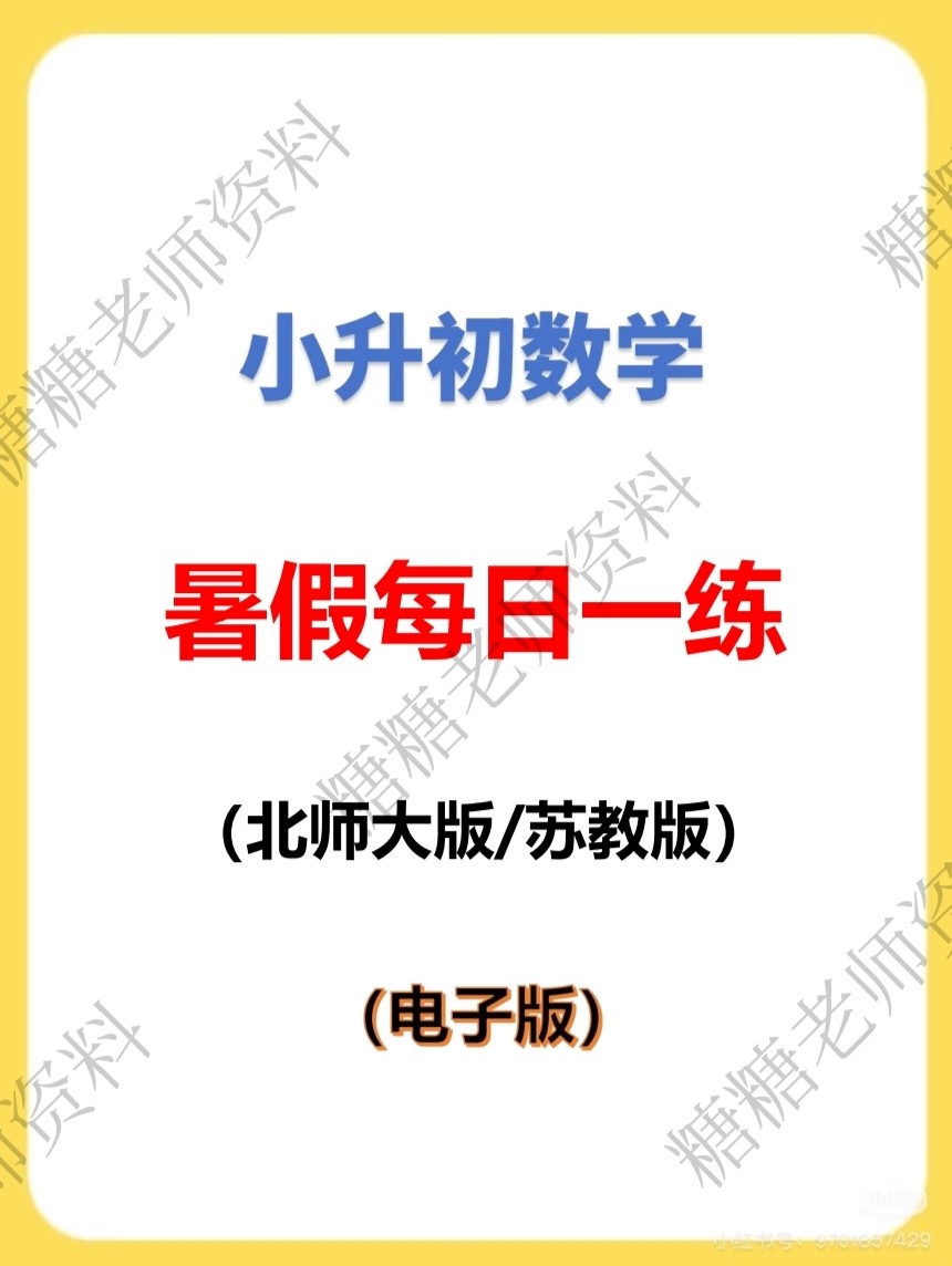 小升初六下暑假作业数学期末每日一练2026新版电子版