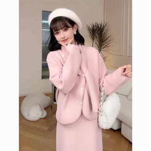 女宽松显瘦 珍珠绒外穿上衣半裙套装 名媛风秋冬加厚保暖时尚 穿搭装