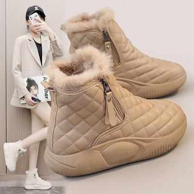 皮毛一体雪地靴女冬款加绒加厚2024新款保暖大棉鞋防滑东北短棉靴