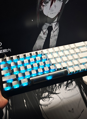 Made68黑白雾透侧刻透明键帽透光磁轴臻火OEM机械键盘rainy75/60