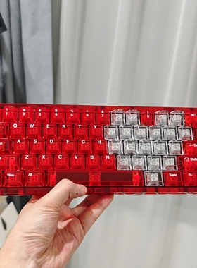 win60丘比特爱心键帽透明黑白玫瑰130键PC创意原厂适臻火64/ace68