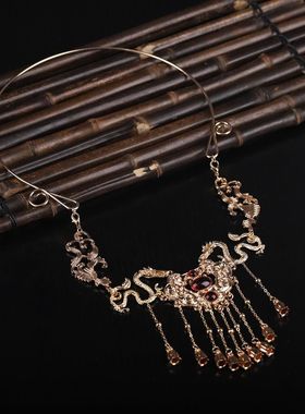 古风配饰品明制宋制秀禾百搭流苏饰品新款手工璎珞项圈超仙气汉服