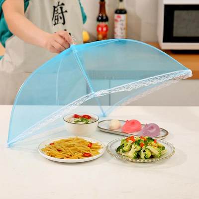 家用餐桌折叠菜罩可悬挂方形食物罩细网防苍蝇饭菜盖防尘食物罩定