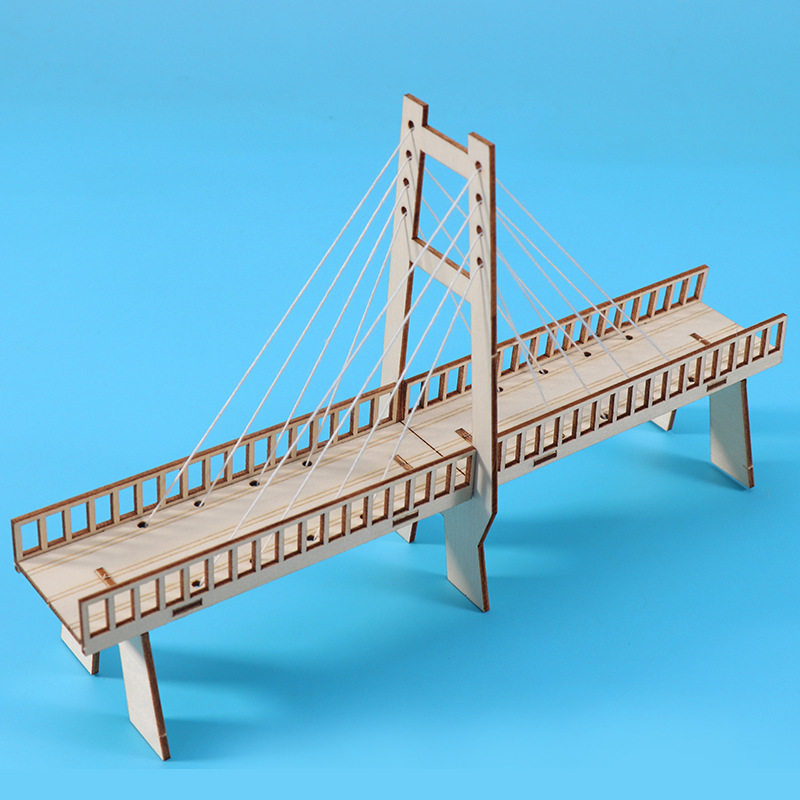 diy手工斜拉桥 学生科技小制作小发明力学物理stem科学实验器材