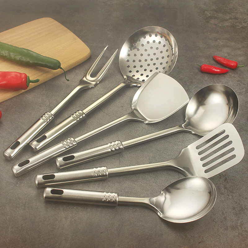 九珠系列厨房烹饪铲勺 不锈钢厨具锅铲粥勺煎铲漏勺饭勺 激光logo