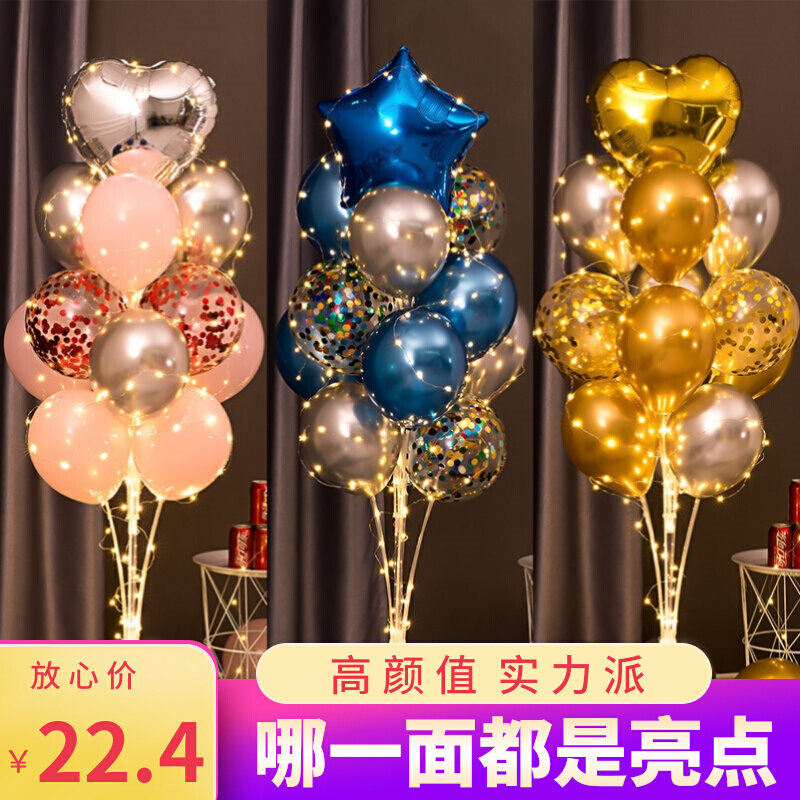 發光地飄立柱氣球生日裝飾品場景布y置店鋪開業周年慶派對路引支在類目 節慶用品/禮品, 創意禮品, 发光气球中 - 來自Buy2taobao.com提供專業的淘寶代購服務