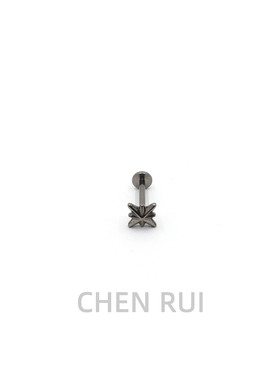CHENRUI唇钉钛合金饰品钉子亚文化众独特内螺旋八芒星3D立体油压