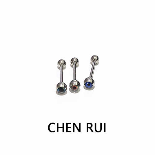 舌钉钛钢基础款医用魔瞳包胶眼睛可爱小众ins辣妹穿刺饰品