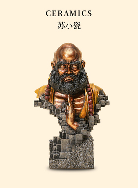 悟闻佛像青砂石中式装饰摆件