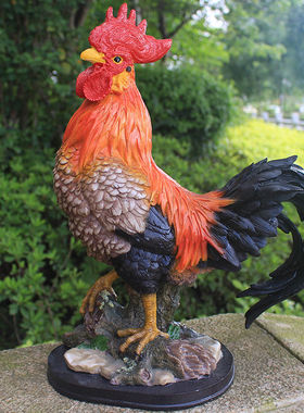 仿真大公鸡摆件树脂庭院装饰