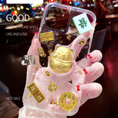 适用苹果17原创16手机壳iphone15promax新款 14滴胶13金箔xr防摔8plus透明xs保护套mini硅胶7好运麻将12招财猫