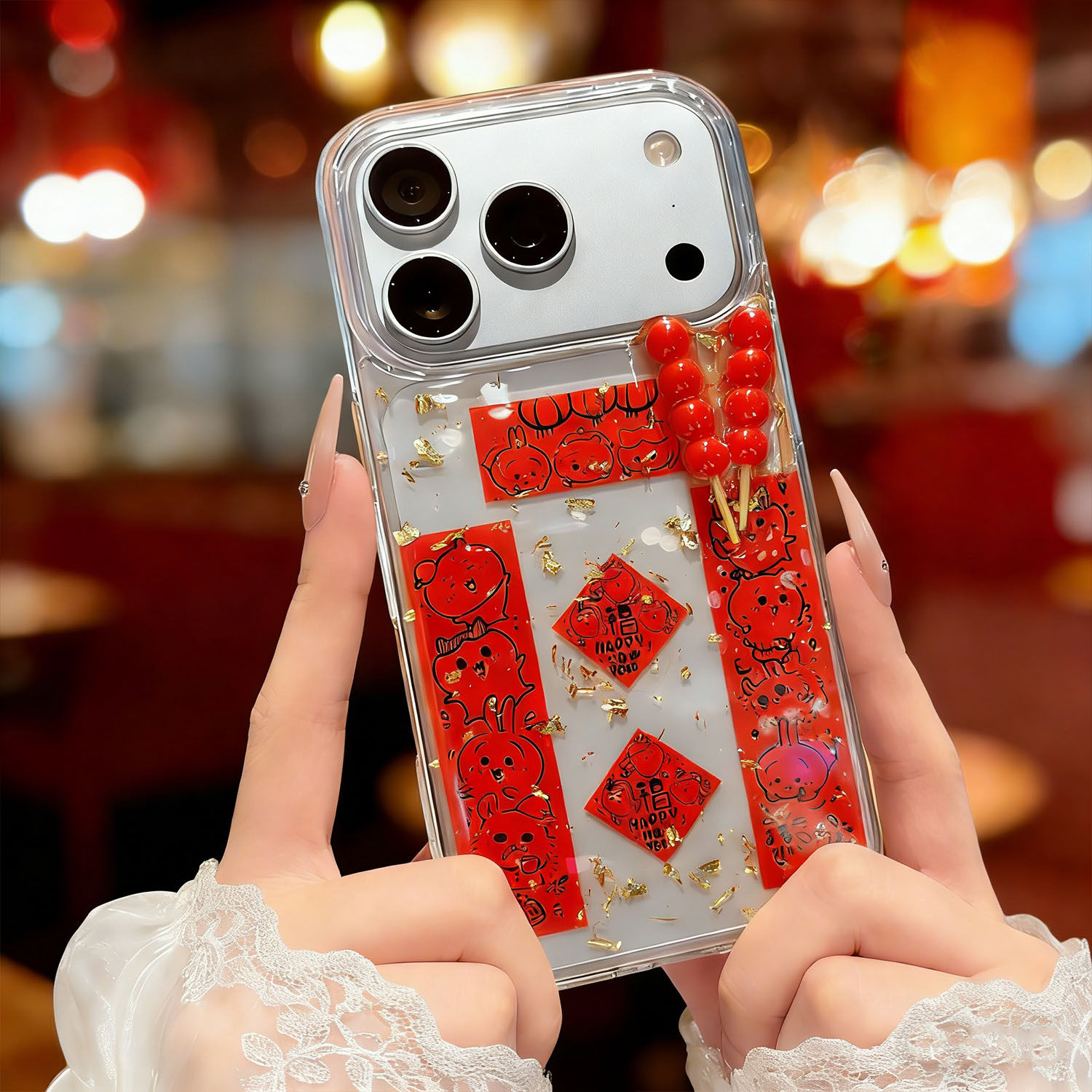 卡通可爱苹果17手机壳透明iphone16promax糖葫芦15金箔14转运13红色12马年适用xs保护套女7闪粉8plus书法对联,3C数码配件,手机保护套/壳,淘宝优惠券,粉丝福利购,淘宝优惠卷