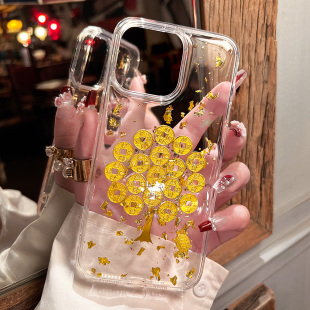 发财树原创华为mate70手机壳透明pura70女50滴胶荣耀200金箔适用M60保护套nova12u新年转运畅享喜庆pro带财运