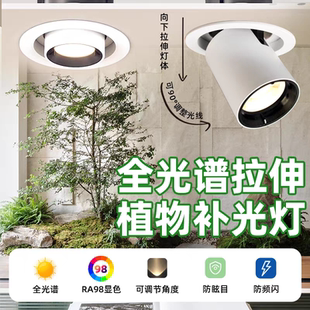 全光谱植物补光灯嵌入式射灯筒灯可调角度室内仿太阳绿植生长灯