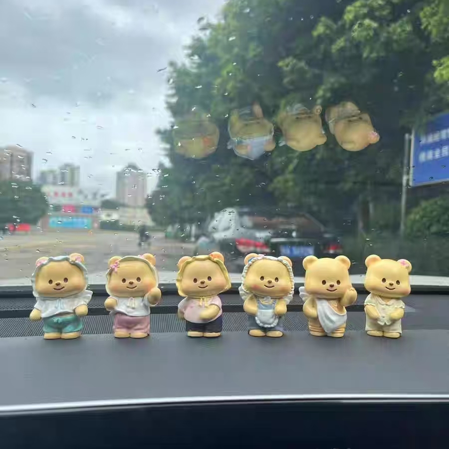 汽车装饰奶油小熊中控台网红可爱车饰摆件车内饰品公仔治愈系车载