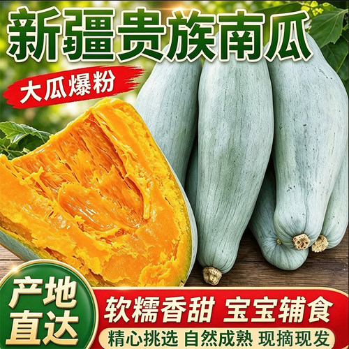 新疆原产地贵族南瓜沙漠银板栗老南瓜宝宝辅食孕妇贝贝南瓜9包邮