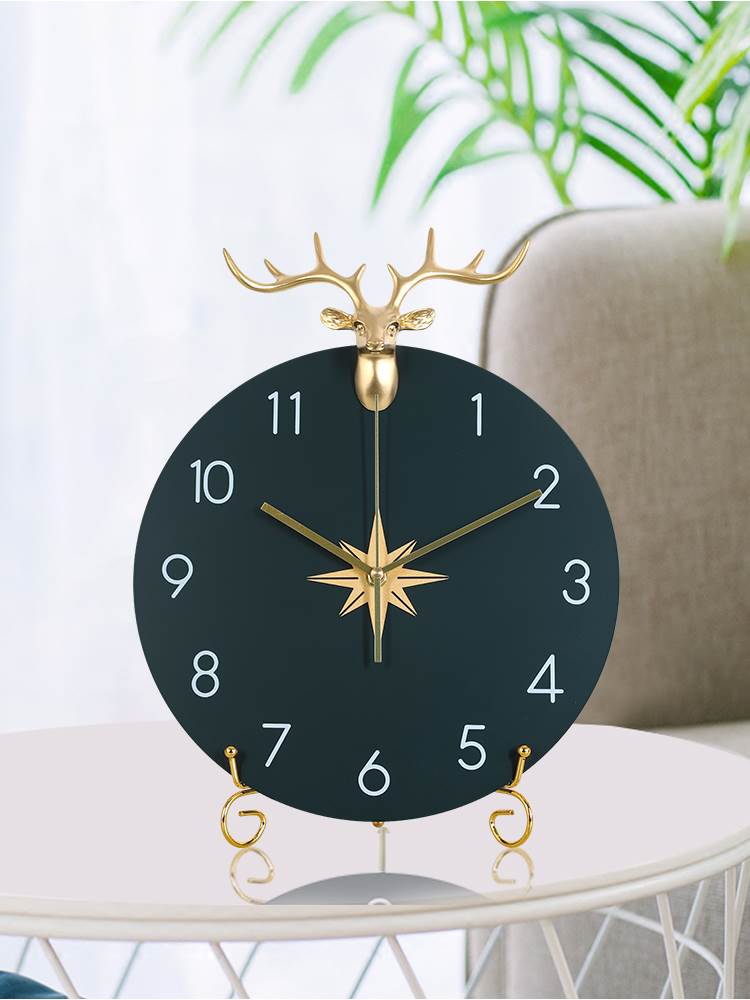 北欧座钟客厅桌面现代简约时尚台钟台式摆件创意卧室艺术家用钟表