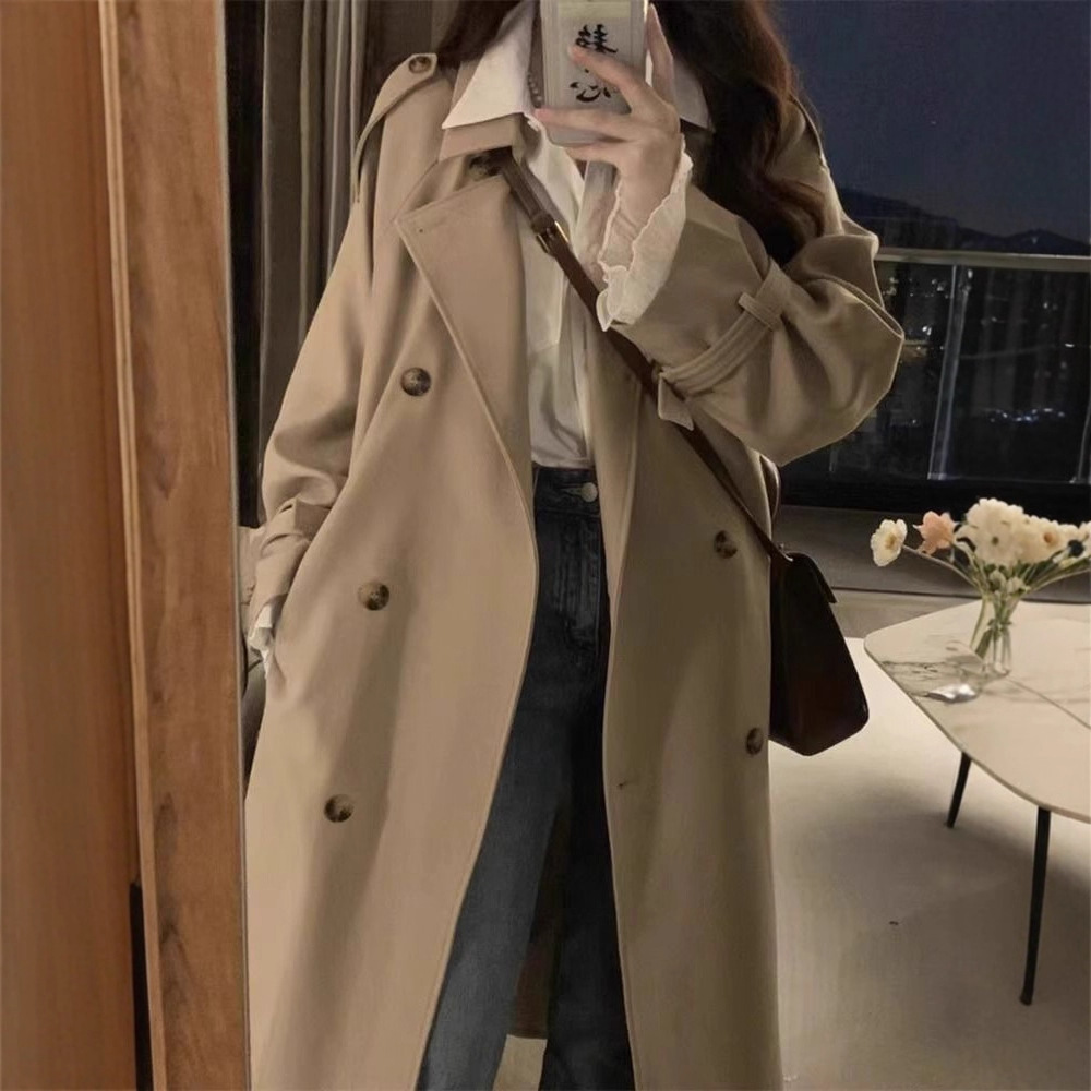 感卡其色风衣外套女2025新款秋冬季今年流行小个子中长款大衣