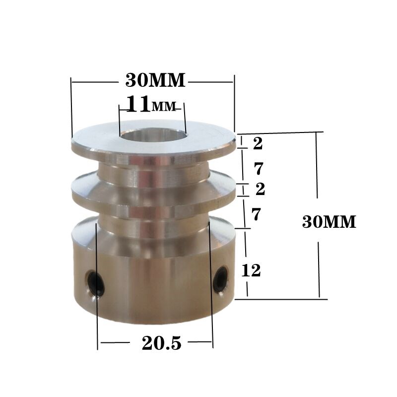 双槽铝合金e皮带轮6mmPU圆带传动带皮带盘车床钻床电机单水槽