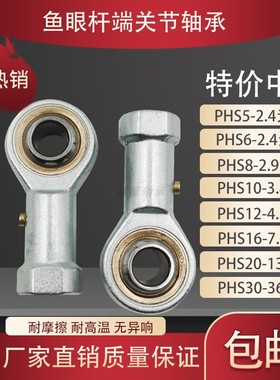 带油嘴杆端关节轴承鱼眼接头万向PHS5 6 8 10 12 16 20 25 30 40
