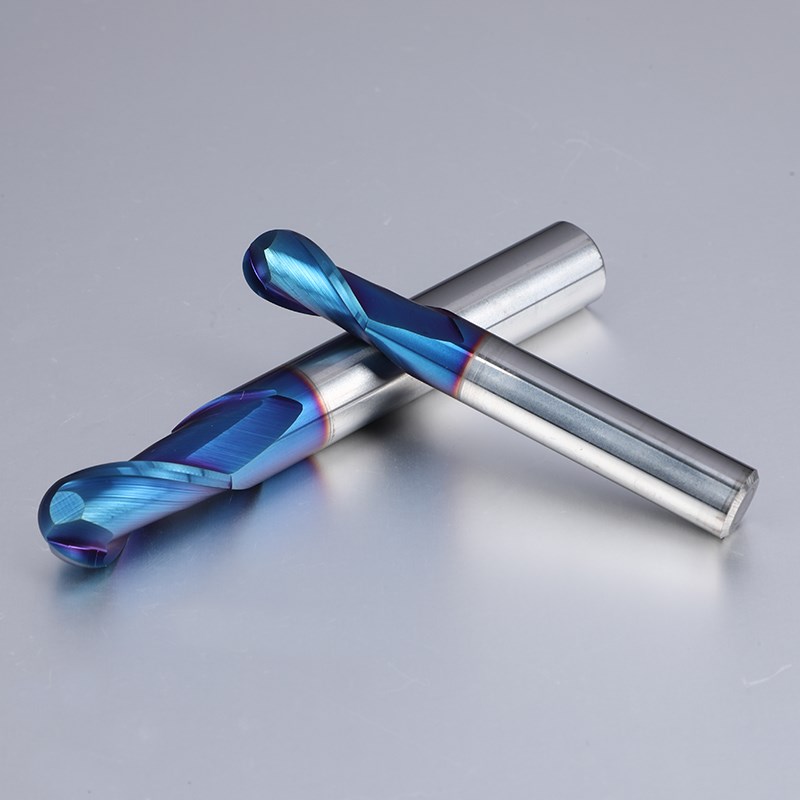 65度球刀钨钢合金球头铣刀2刃纳米蓝涂层R1r2R3R4R5R6R10圆头球形