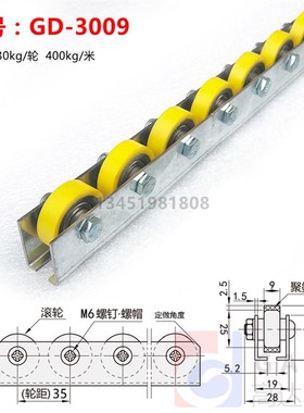重型金属流利条钢板福来轮滚轮条轴承货架挡边不锈钢滑轨CRON QJA