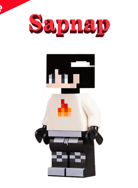 迷你版MCYT我的世界DT像素角色Sapnap同款皮肤Dream team拼装人仔