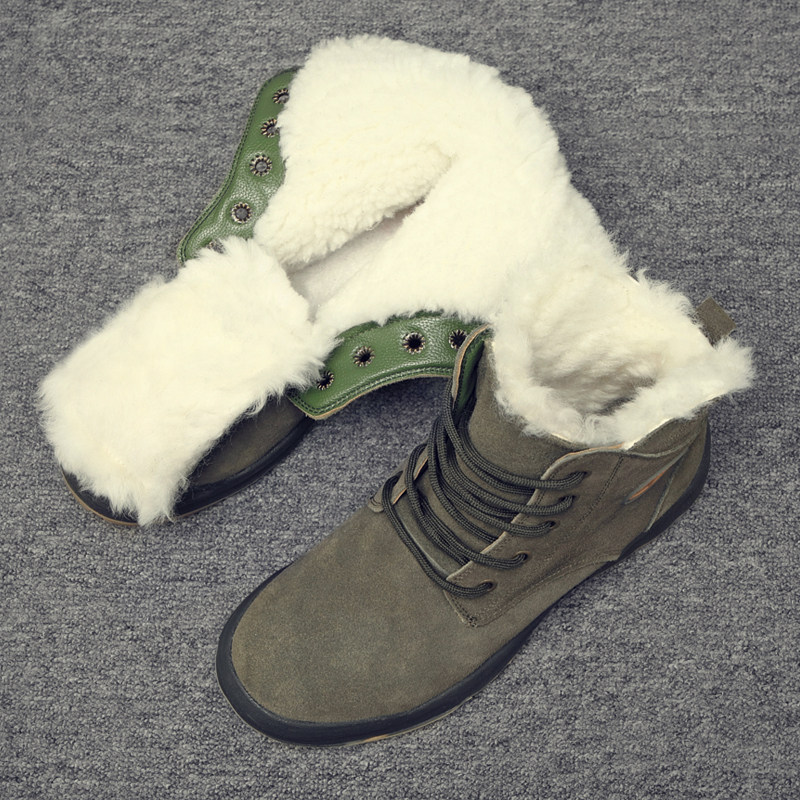 冬季热卖纯羊毛军迷户外保暖靴