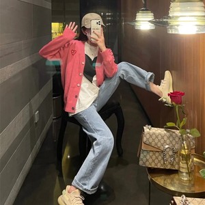 今年流行的牛仔阔腿裤女秋冬小个子2021年新款春秋季亚麻高腰微喇