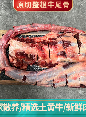 5斤新鲜整根牛尾巴4斤新鲜牛尾骨整条黄牛尾正宗农家散养顺丰包邮