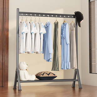 简易室内宿舍晾衣杆衣帽架子晾衣架落地家用卧室挂衣架晒被子架子