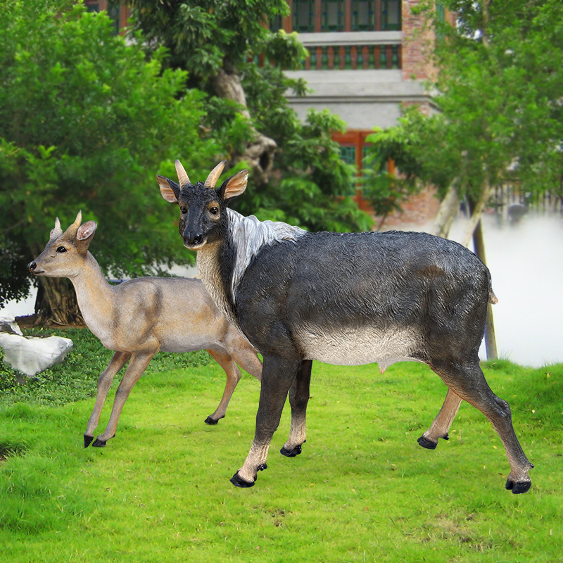 仿真羚牛模型玻璃钢动物雕塑