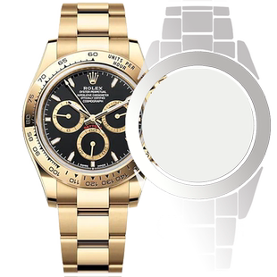 贴坏换新]适用于Rolex劳力士23款绿金迪通拿M126508手表钢化膜表扣贴膜后膜保护膜表膜侧面表耳表圈定制