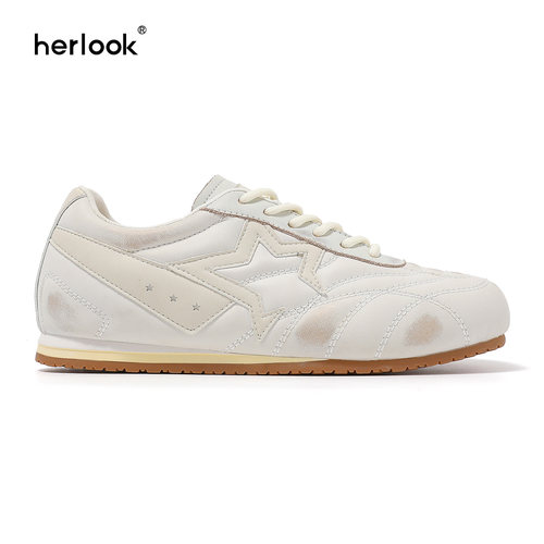HERLOOK复古休闲阿甘皮质德训鞋