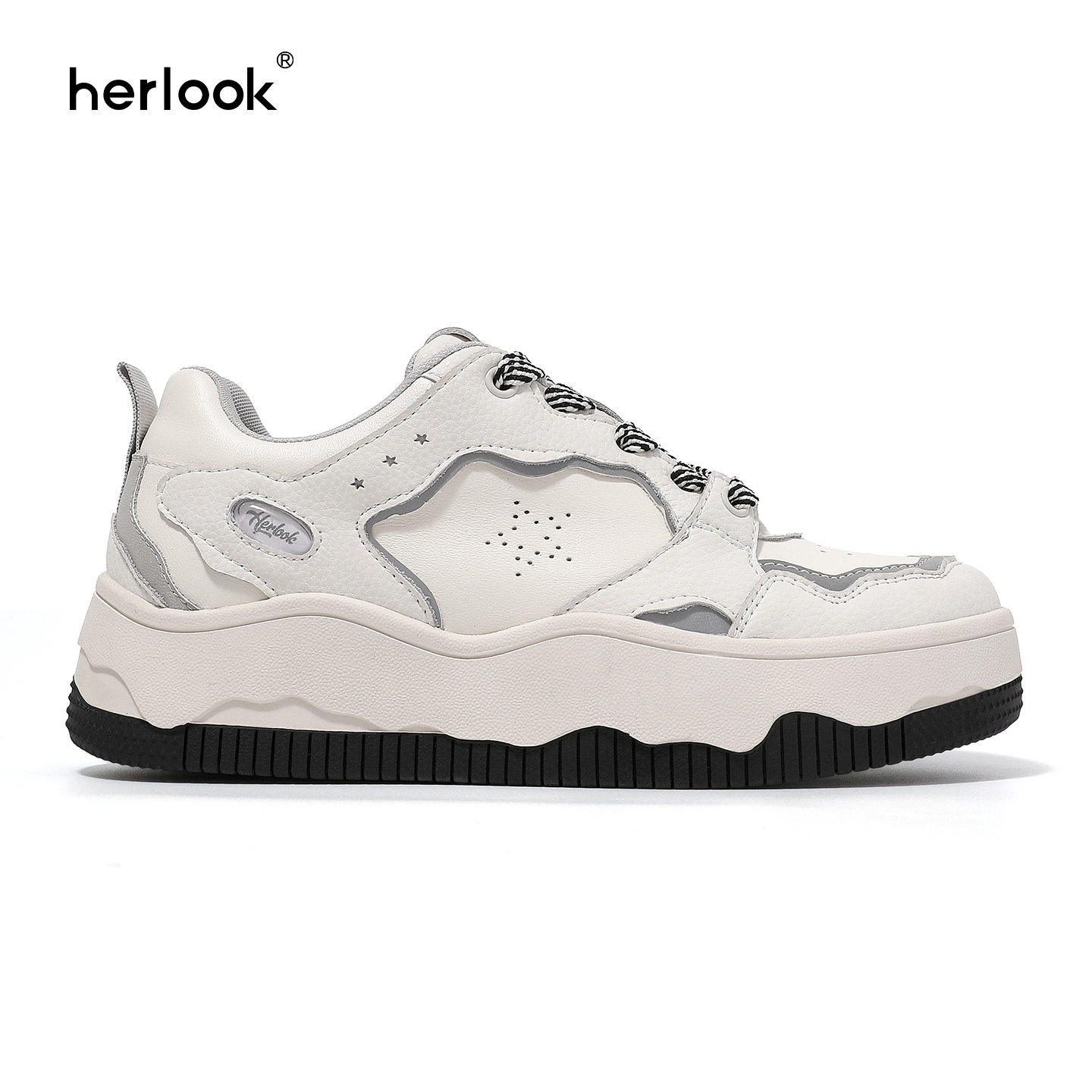 HERLOOK2026融化系列泡泡星云增高厚底运动休闲板鞋女款