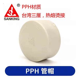 台湾三厘PPH管帽热熔烫接管堵件塑料PP管堵头4分6分1寸2.5寸