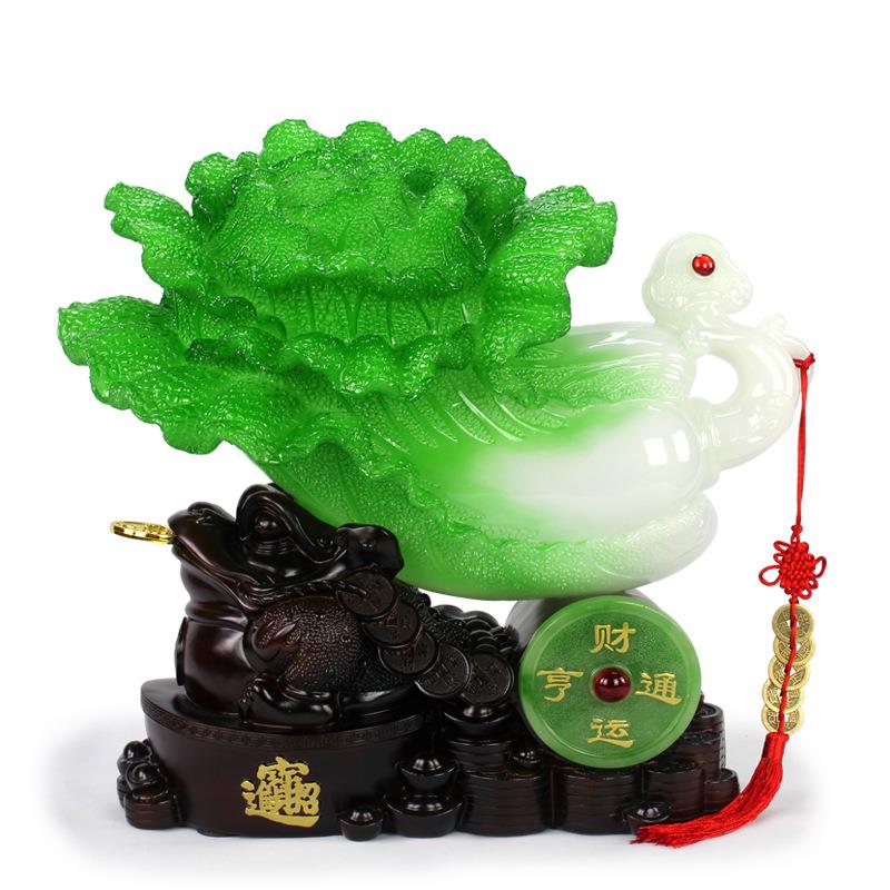 创意乔迁礼品玉白菜摆件开业礼品实用精美树脂摆件精致植物
