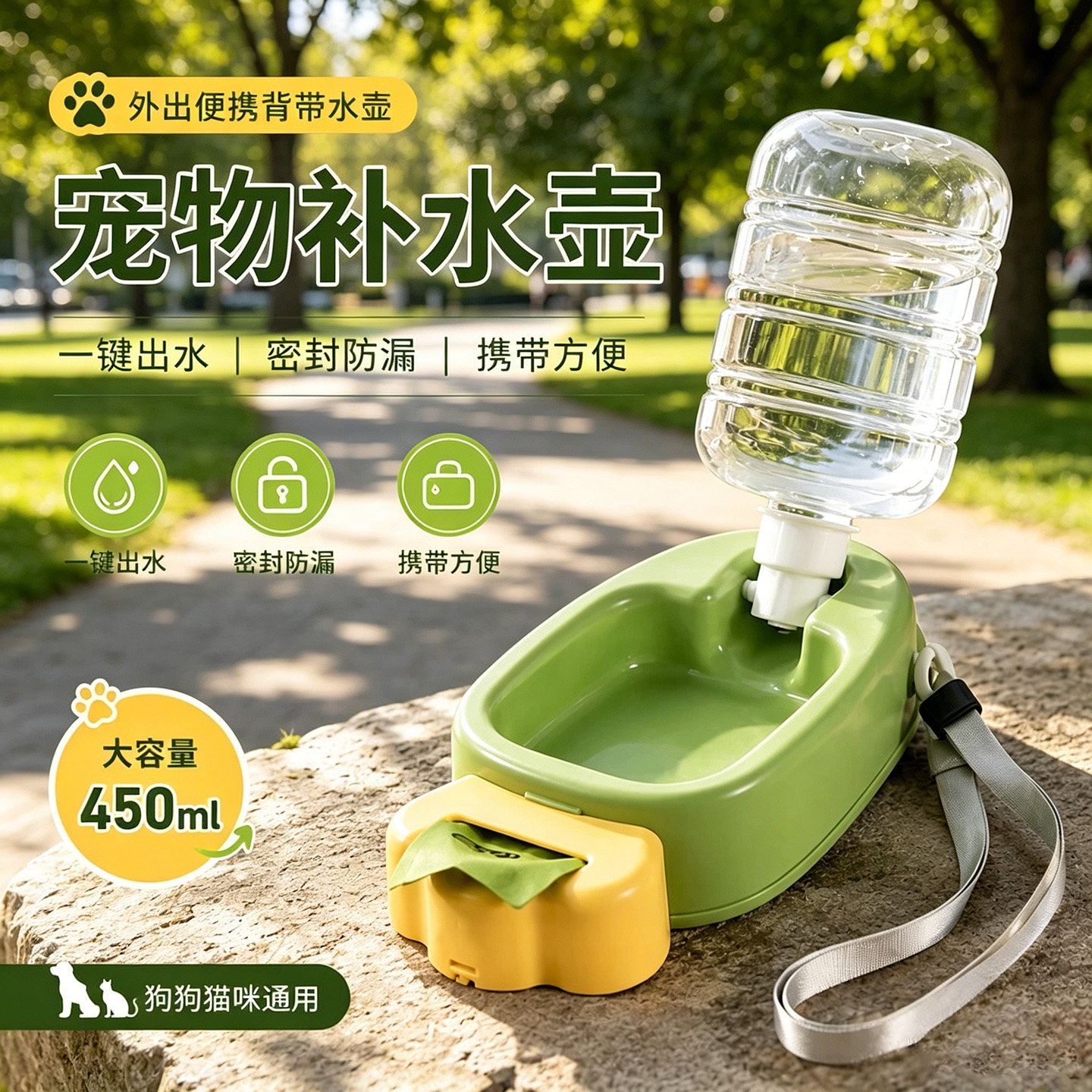 便携式户外宠物自动喂水喂食器