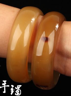 西藏白牦牛角手镯天然满血女款民族风清热手工贵妃环镯子简约女士