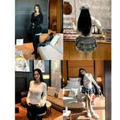 香颂可丽 肉装 小cherry 微胖重工拼接多层蛋糕裙女梦幻毛呢半身裙