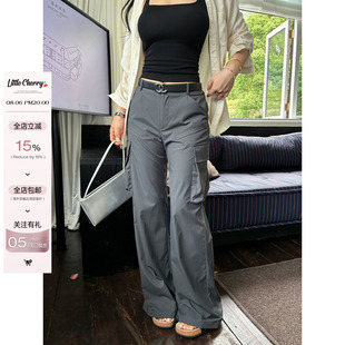 肉装小cherry 潮酷飒爽 美式甜酷风微胖辣妹宽松休闲直筒工装裤女