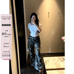 T恤 肉装 小cherry 日落时分 十字架烫钻圆领正肩微胖显瘦印花修身