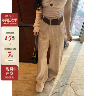 肉装小cherry 舒适至上 中高腰微胖百搭宽腰头休闲宽松直筒裤两色