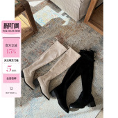 秋冬经典 时髦出街 百搭雾面绒感显瘦显高加绒长筒靴 小cherry 肉装