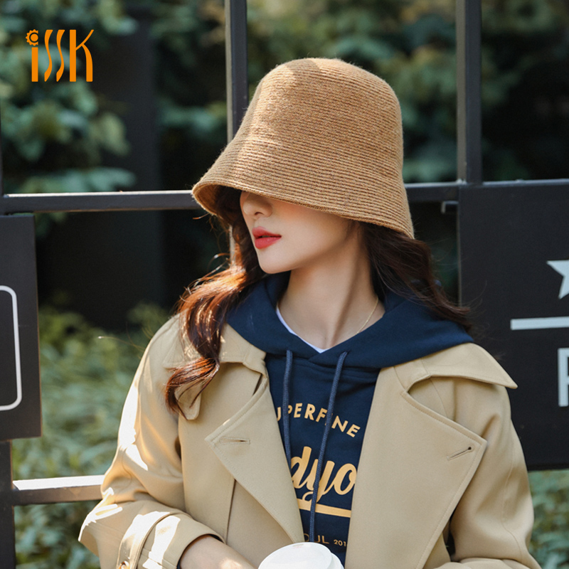 针织水桶帽女款春秋季日系直筒遮脸渔夫帽时尚百搭冷帽保暖帽子潮