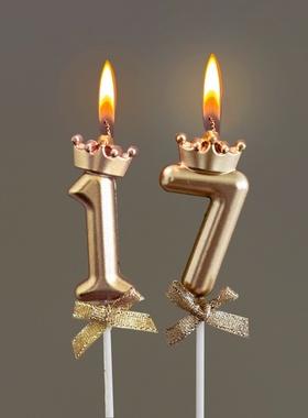 生日蜡烛数字高级银色蝴蝶结蛋糕插牌18岁30岁女神公主派对装扮